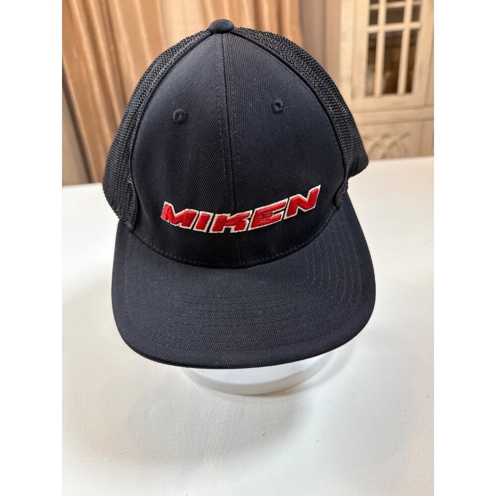Miken Black Trucker Hat with Red Logo